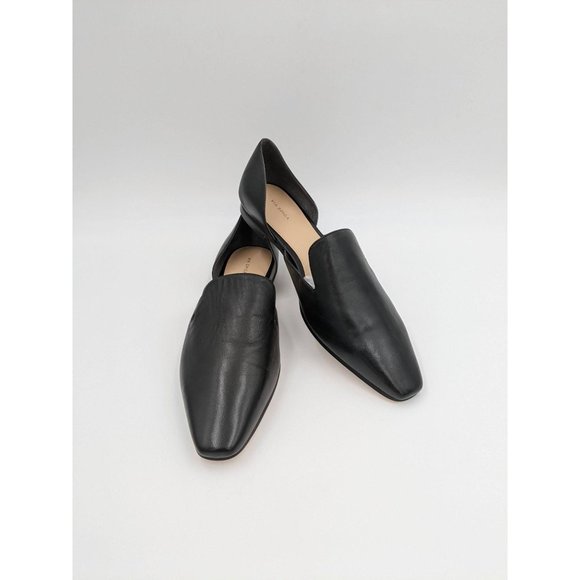 Via Spiga women's Allese black‎ leather square toe d'Orsay loafers flats - Picture 1 of 11